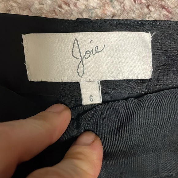 Joie pleated wide leg high rise ankle cropped pants - Picture 3 of 9